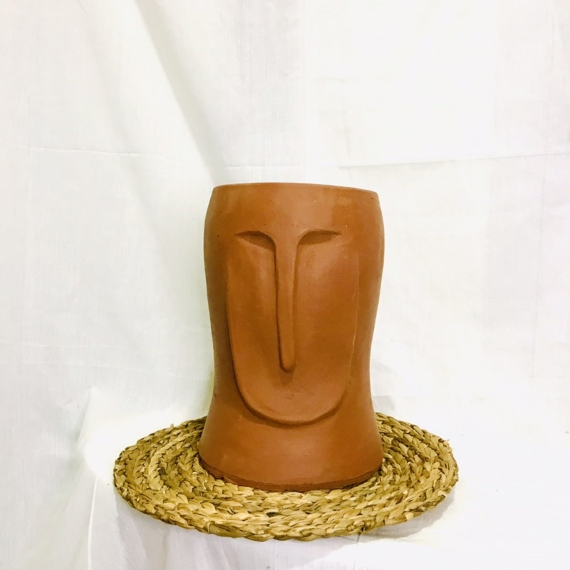 Pot Gerabah Terracotta Wajah / Pot Terakota Pottery Tanah Liat