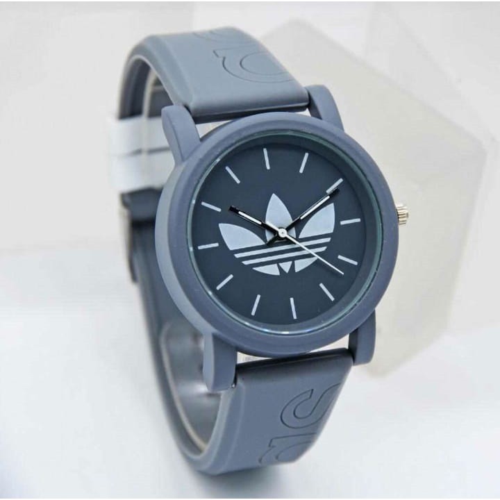 Jam Tangan wanita tali rubber warna adidas free batrai