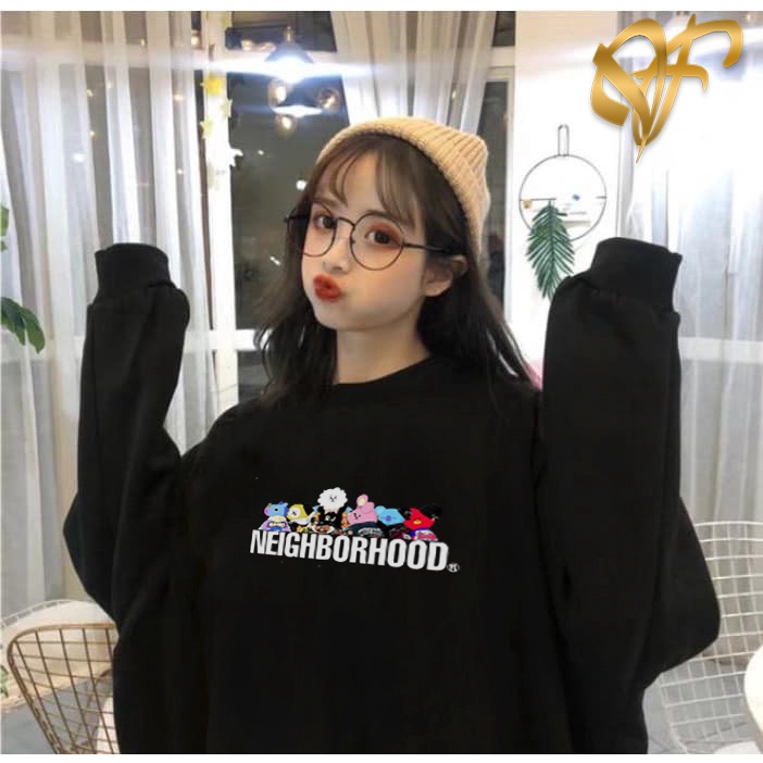 Sweater Neighborhood X BTS BT21 Pria &amp; Wanita | Sweater Korea Style Fleece Cotton | Dhea Fashion