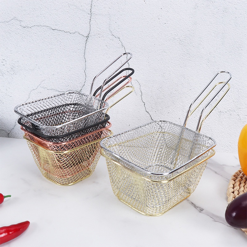 Fried Basket Potato Chips Storage Stainless Steel / Wadah Kentang Goreng Cemilan Kafe