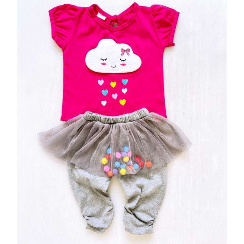 Setelan celana tutu BAYI 3-18 bulan / UNICORN tutu suit / BAJU SETELAN ANAK CELANA TUTU UNICORN AWAN