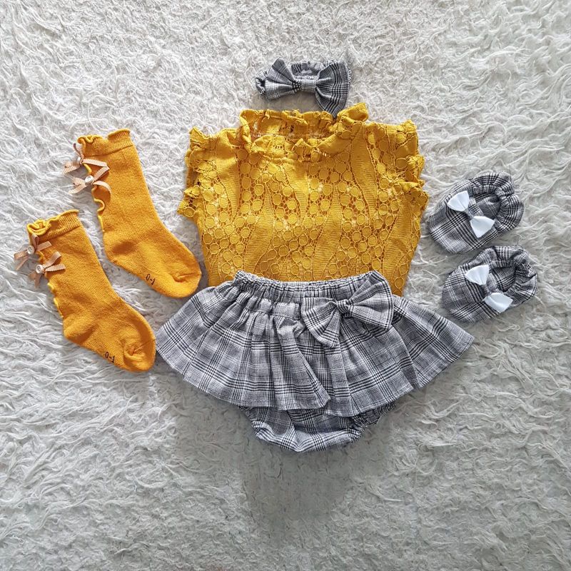 baju bayi Newborn Polkadot bloomer Set-5