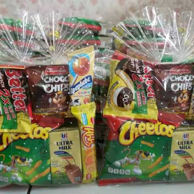

Snack Ultah Anak Paket Hemat isi 5 Snack + 1 kotak Susu