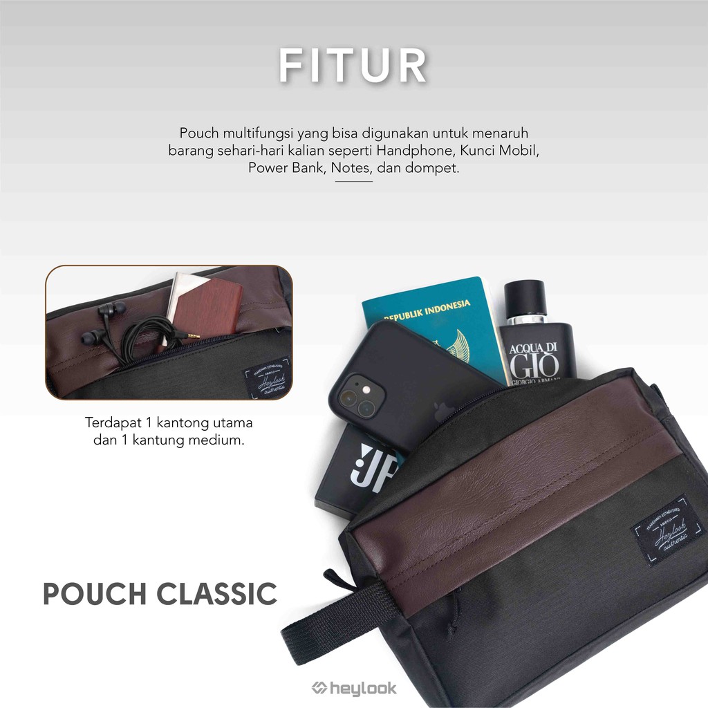 HEYLOOK Project - Pouch Pria Wanita Clutch Bag Pria Wanita Hand Bag Pria Wanita Original