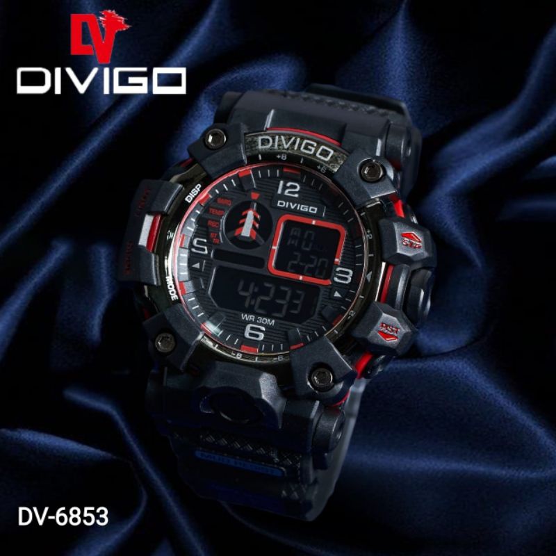 (Terima Cod)Jam Tangan Wanita/Pria Divigo Digital STP Anti Air/Water Resist Strap Rubber/Karet(Dikirim Jakarta)