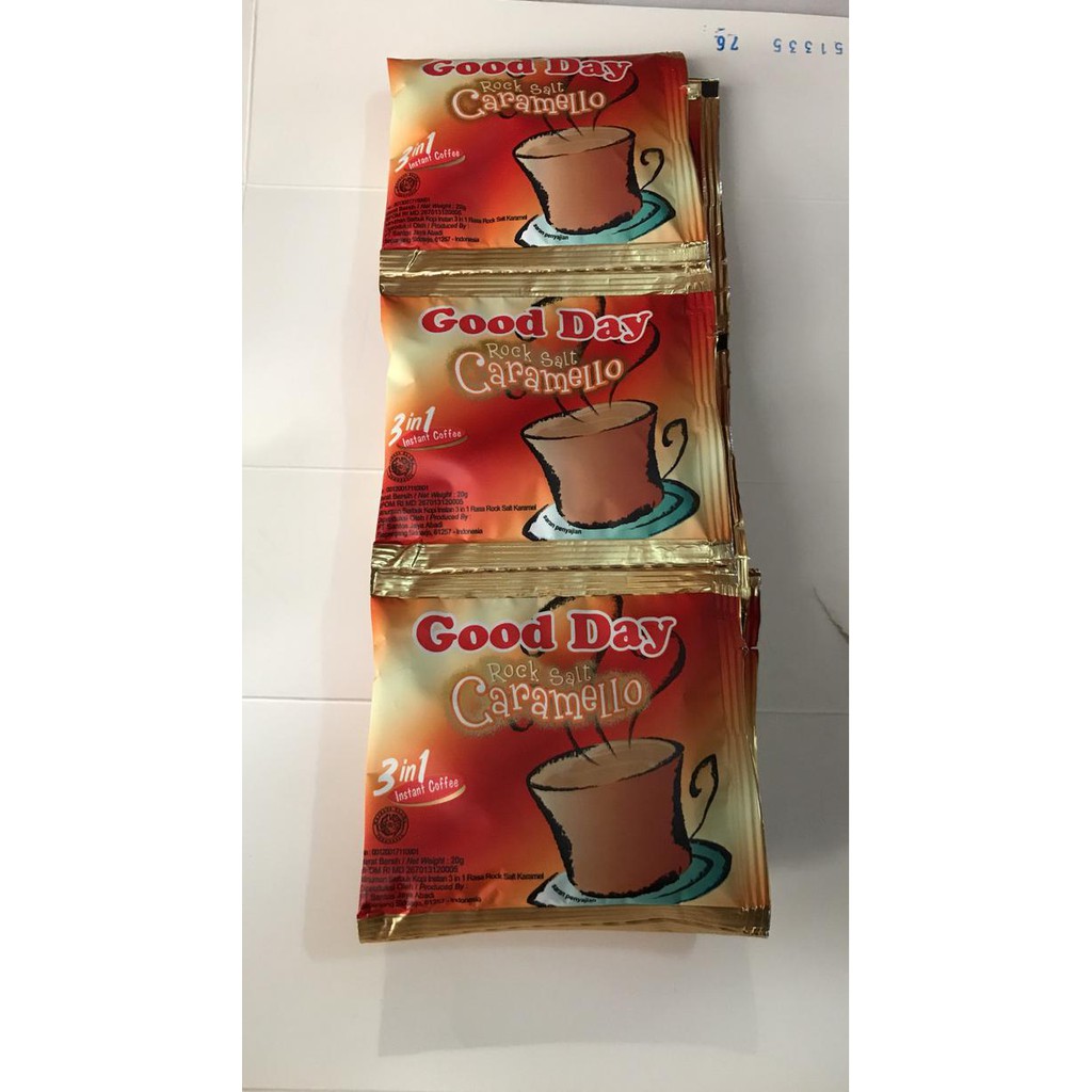 

Good Day Rock Salt Caramello 1 Renceng 10 Sachet Pcs- Goodday Caramelo