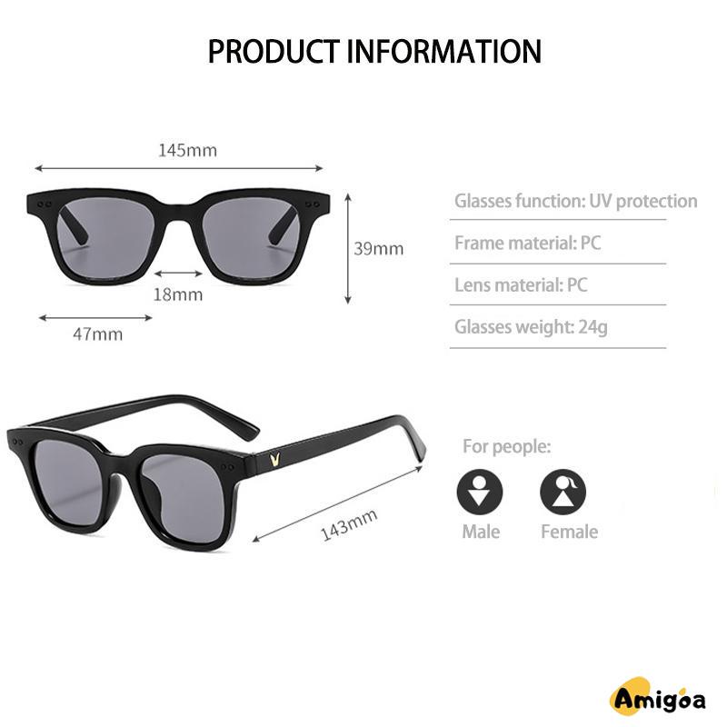 Korea Fashion Kecil Permen Warna Kaca Hitam Kacamata Wanita/Pria - AG2