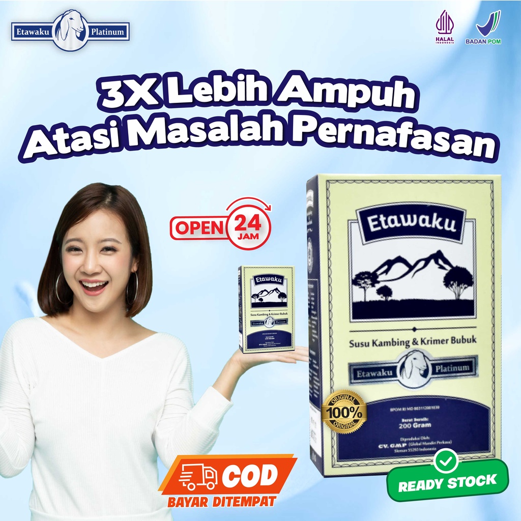 

ETAWAKU PLATINUM Susu Kambing Etawa Murni Atasi Sesak Nafas dan Masalah Pernafasan Jaga Daya tahan Tubuh 100% Original