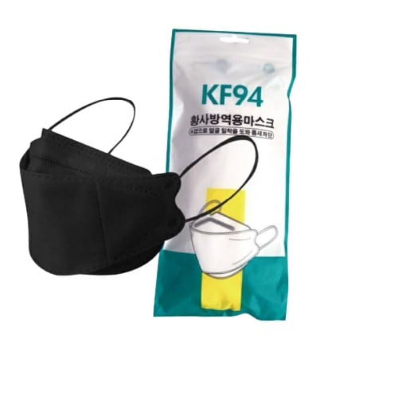 Masker KF94 4 Ply Korea Hitam Putih 1 Pack isi 10 Pcs