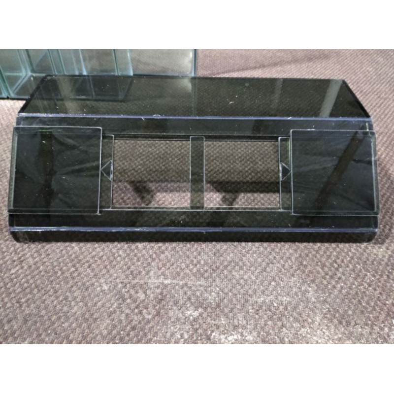 tutup aquarium 60x30 kaca hitam grab gojek only