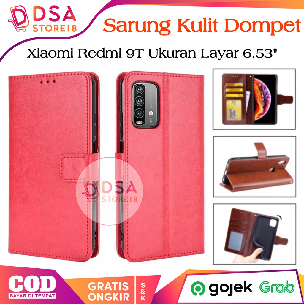 Case Redmi 9T / Casing Redmi 9T / Leather Case Flip Cover Wallet Dompet Hp Casing Kulit
