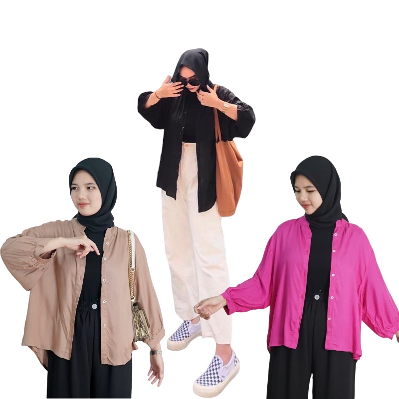 GFS RESTOCK CALANI OVERSIZE BATWING RAYON DIAMOND SHIRT