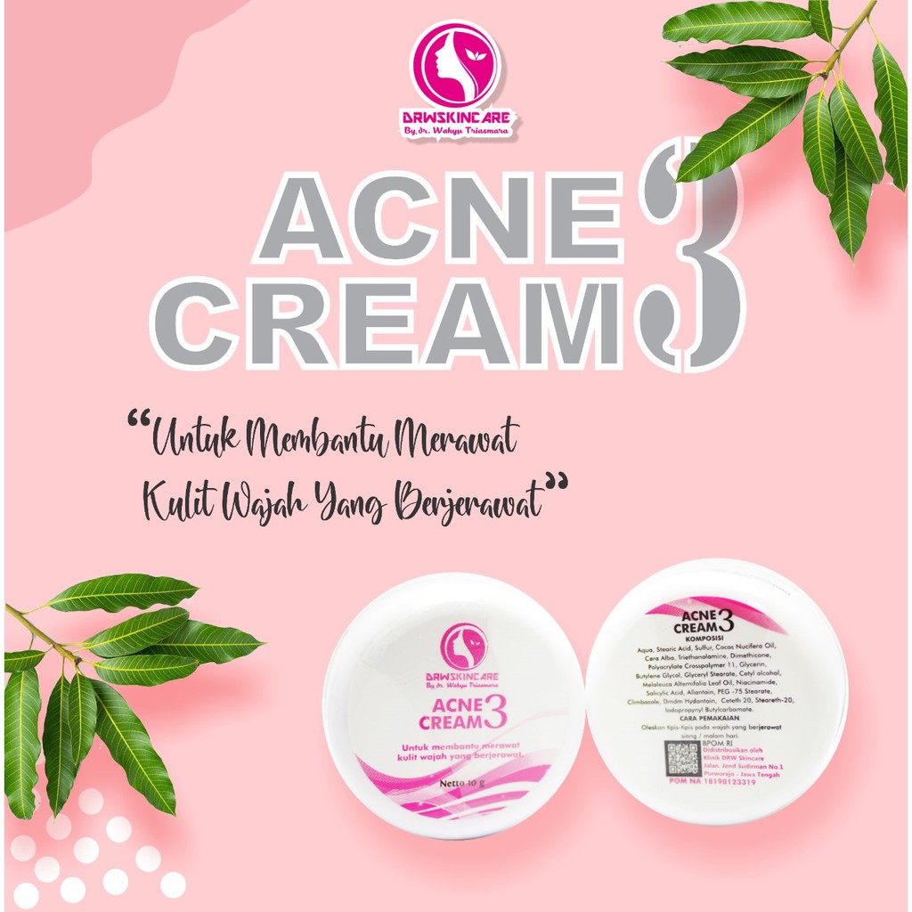 Drw Skincare Cream Malam Acne 3 ukuran 10 gr eceran