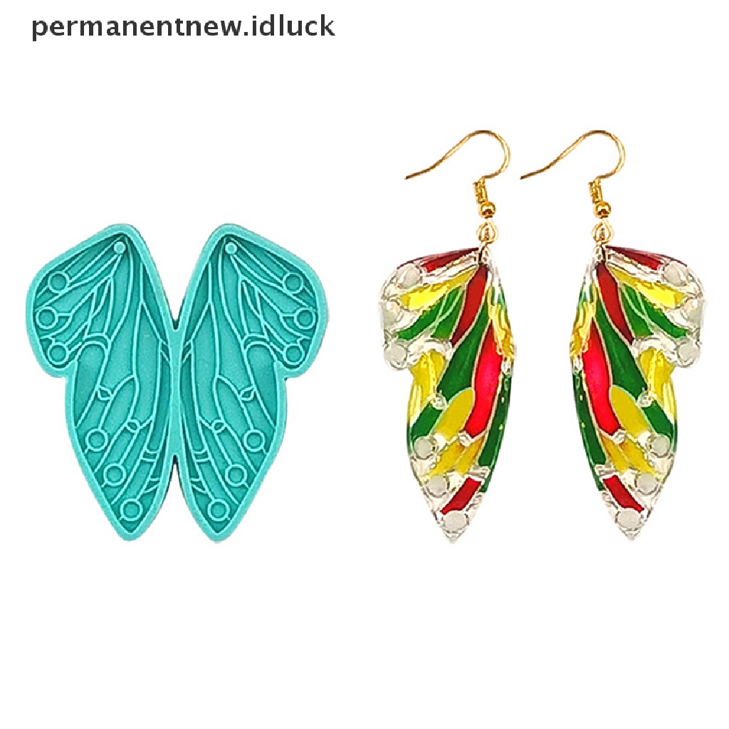 Cetakan Liontin Anting Bentuk Sayap Kupu-Kupu Bahan Silikon Resin Untuk Wanita
