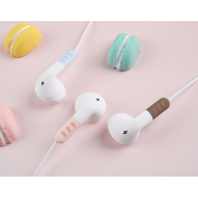 [E-285] Set Earphone MOER STORAGE BAG / Headset Karakter Animal Bear Lucu / Wadah Earphone Kepala Beruang Imut / Earphone Karakter Bear Moe