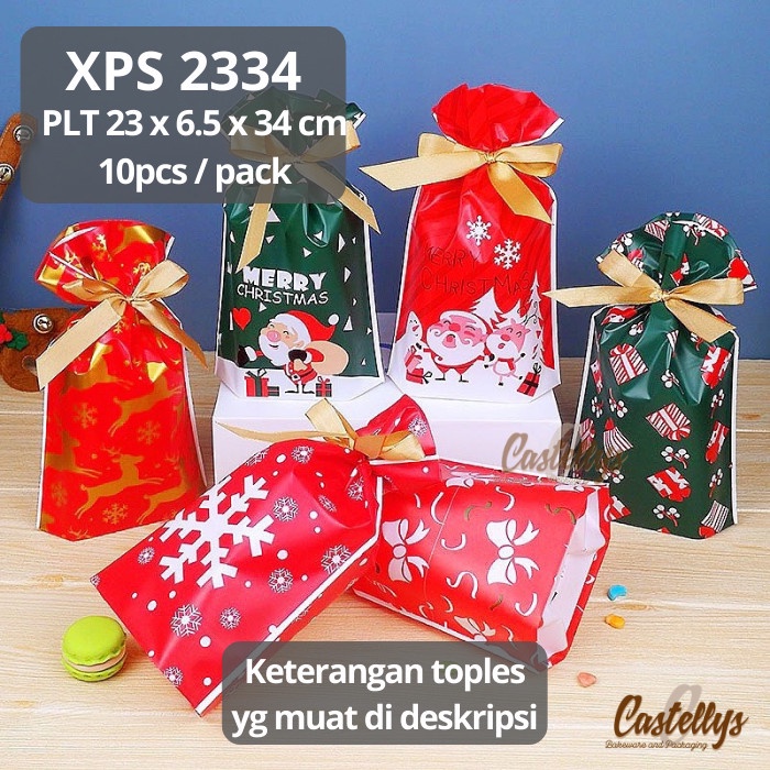 

XPS 2334 Plastik Serut Besar Cookies Permen Cokelat Hampers Natal Christmas