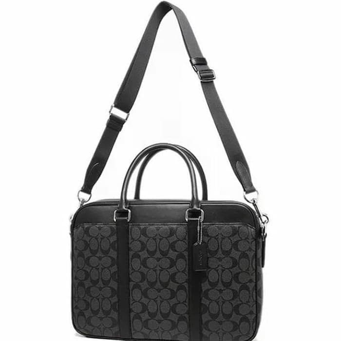 Coach F54803 Hamilton Briefcase Mess Sign Black - Hitam
