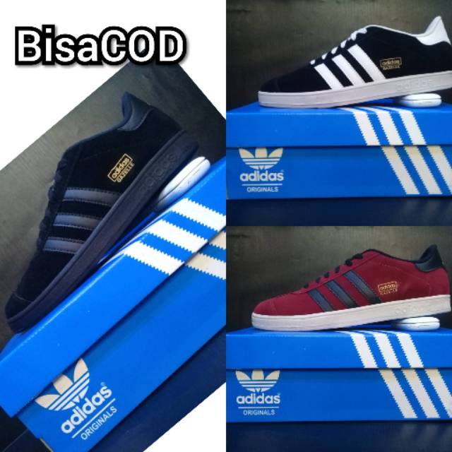 Sepatu Adidas Gazelle Import Full black Hitam Putih dan Maroon Size 39-43