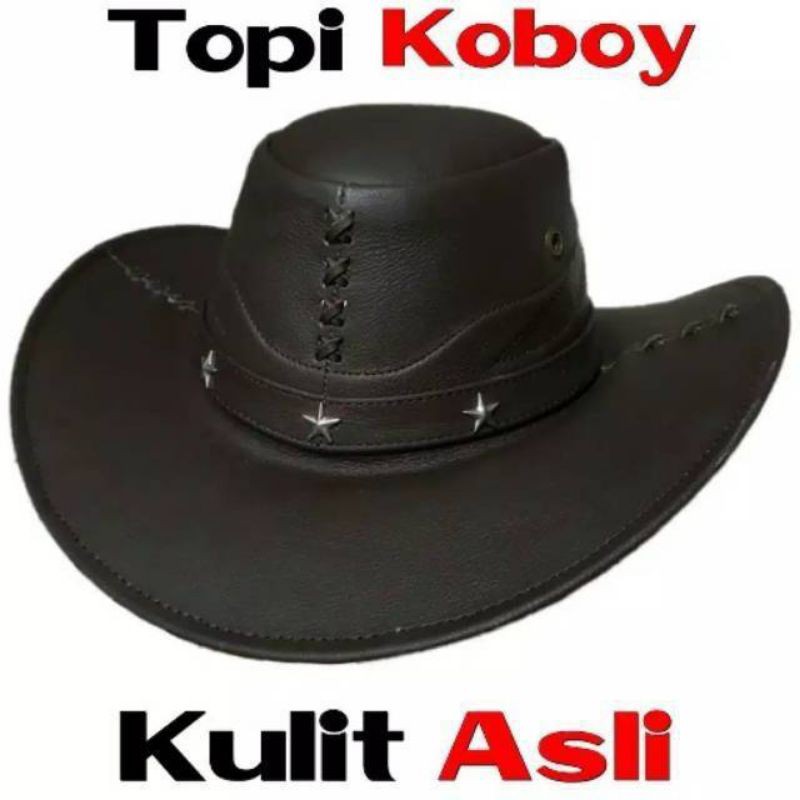 topi Koboy kulit sapi asli /topikulit/ topipria /topimurah