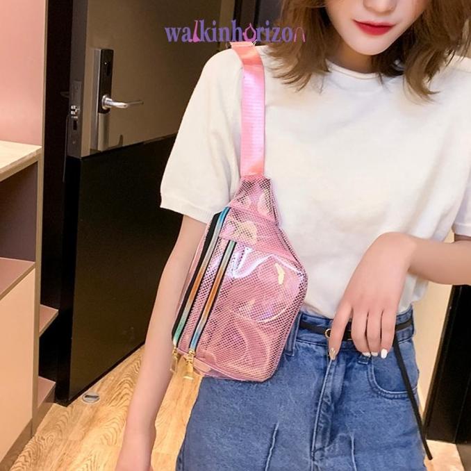 Tas Pinggang Bahan PVC Transparan untuk Wanita
