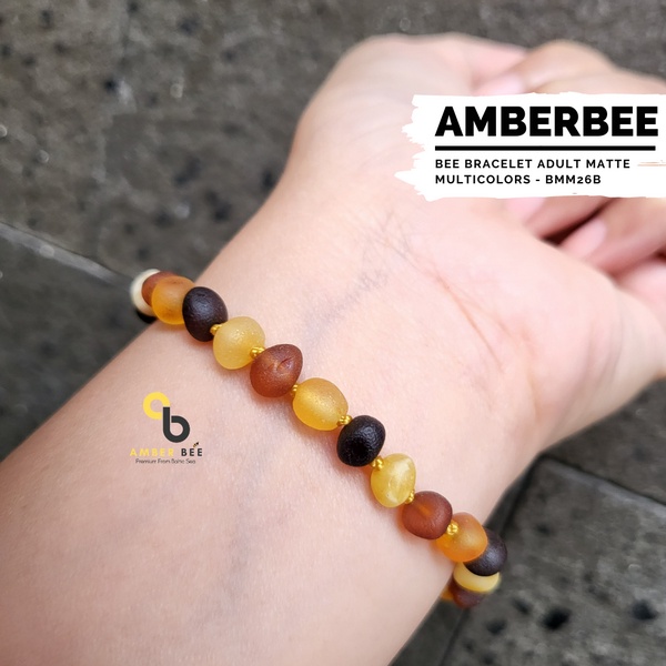 Gelang Amber Dewasa Premium 16cm Mate Multicolor BMM26B By Amber Bee