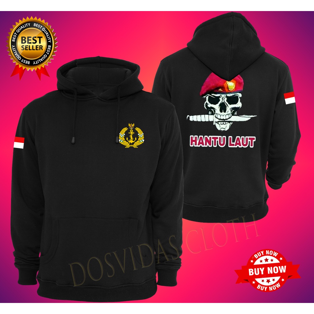 Jaket Sweater Hoodie JANGKAR HANTU LAUT Keren Pria & Wanita TNI AL