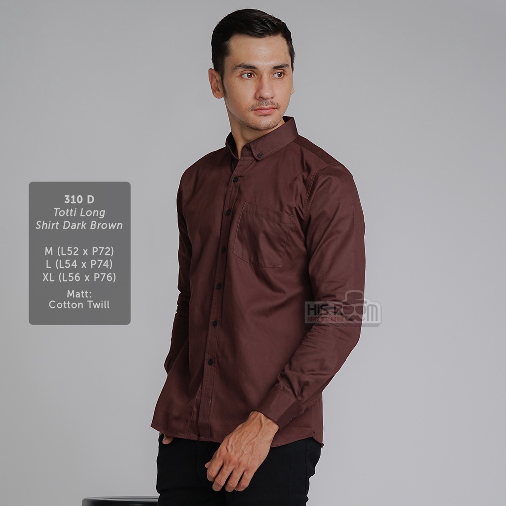 HSRM - Kemeja Cowok Lengan Panjang Kemeja Formal Kemeja Polos Slimfit Premium KEGA TOTTI SHIRT 292 310