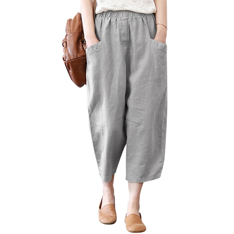  Celana  Panjang  Casual Wanita Model Pinggang Karet Baggy  