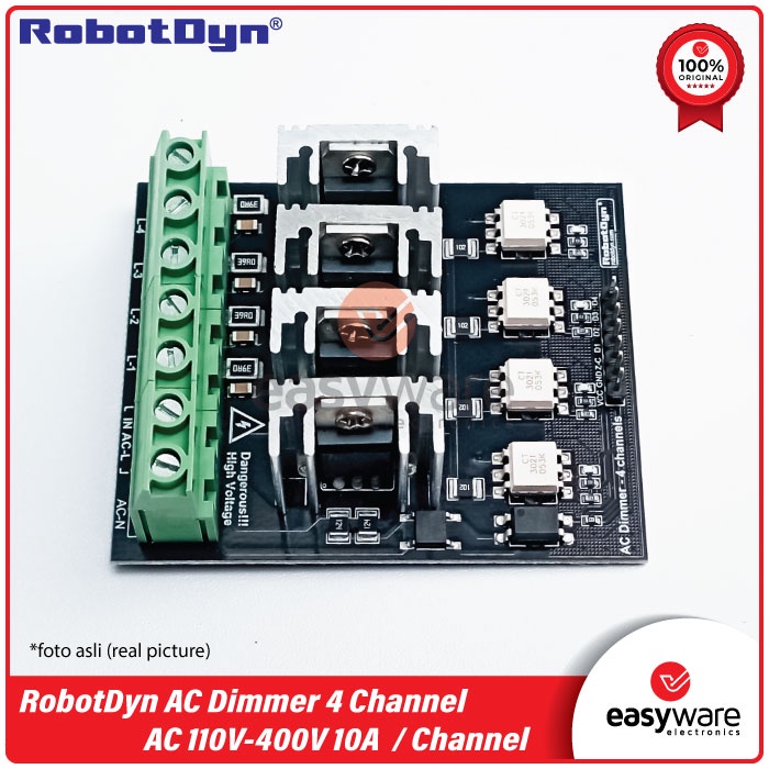 RobotDyn AC Dimmer Module 4 Channel AC 110V~400V 10A per channel