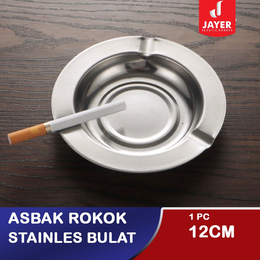 ASBAK  ROKOK BULAT STAINLES 12CM / Tempat Abu rokok bahan Stainless