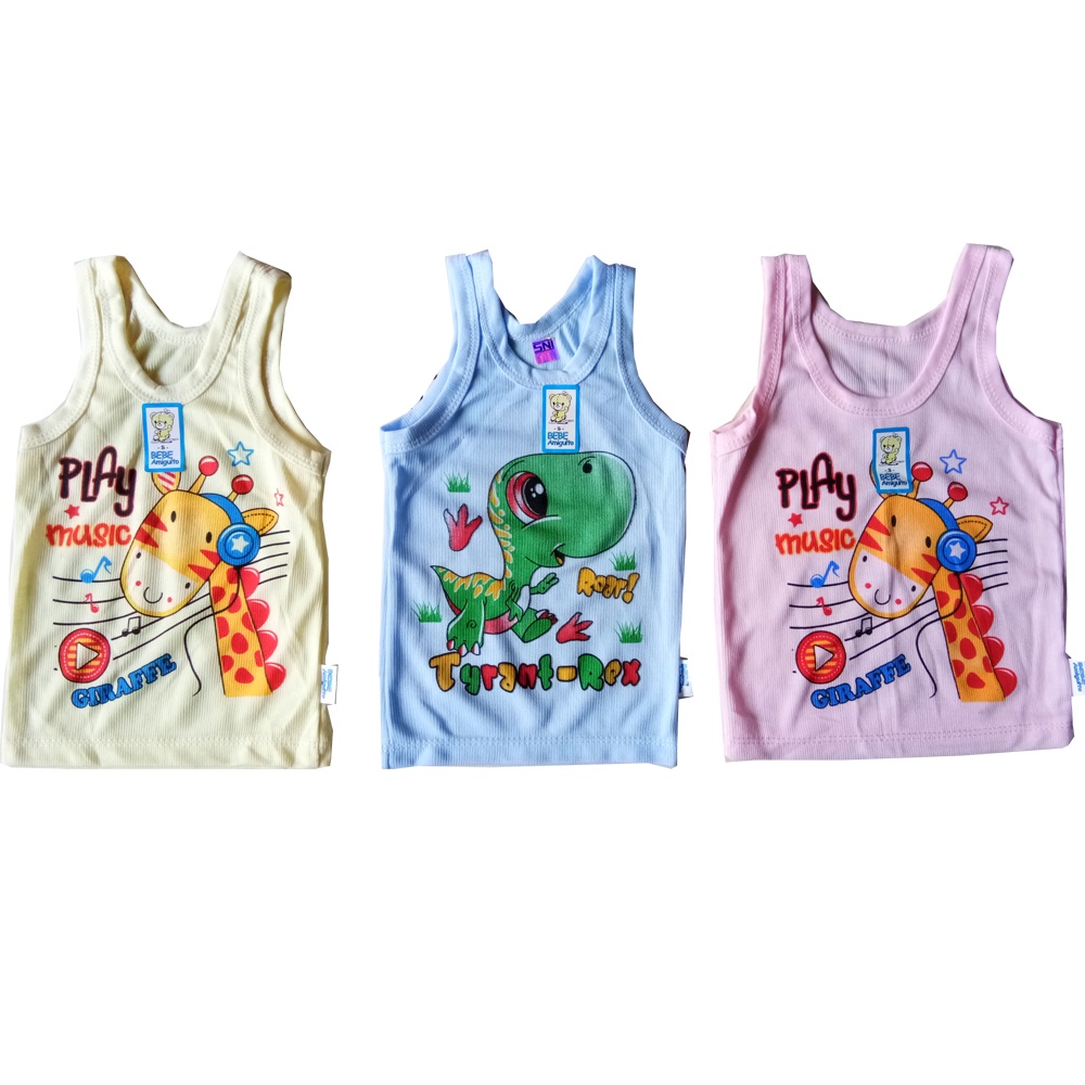 Singlet Kutung BEBE Warna - Kaos Dalam Anak Motif Bebe SNI dari 3 Bulan s/d 7 Tahun-Vegasus Store(COD)