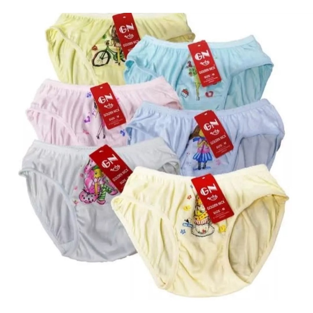 MURAH 6 PCS CELANA DALAM GOLDEN NICK ANAK PEREMPUAN USIA 3 TAHUN - 8 TAHUN