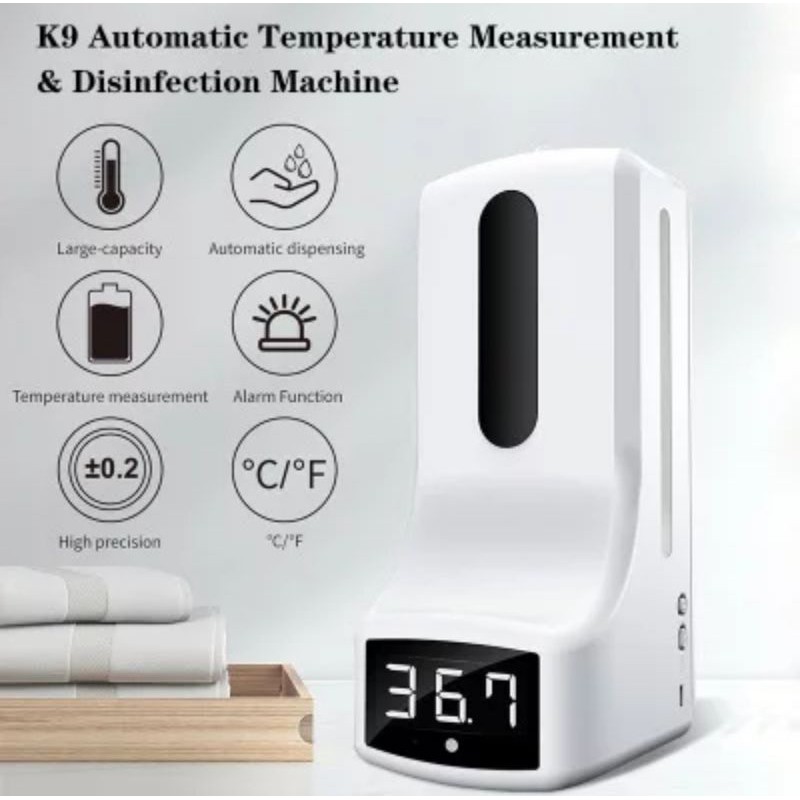 K9 PRO Thermometer 2 in 1 Wall Infrared Thermometer K3 Soap Dispenser