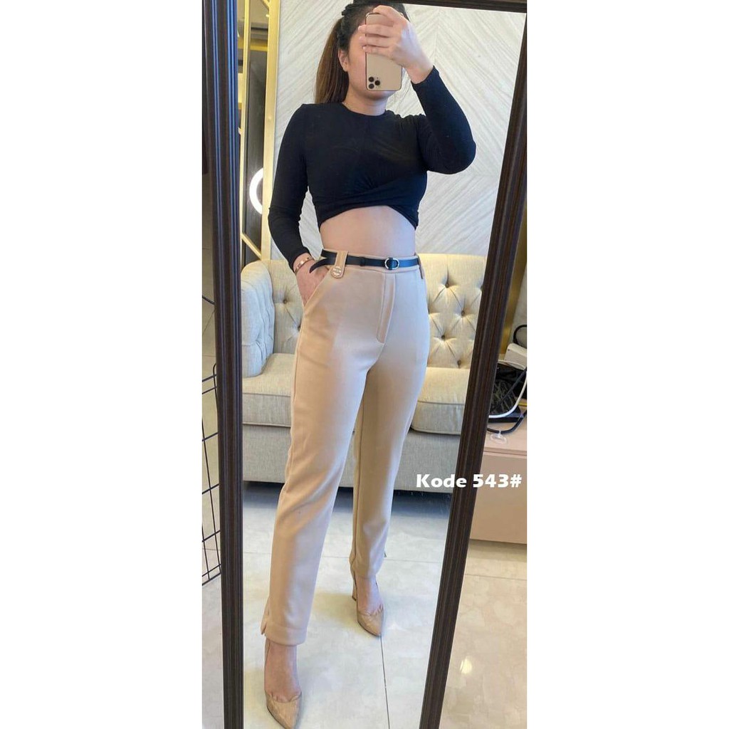 [VM] - Scuba pants (NO BELT) / celana kantor casual/ celana pencil  scuba Mydress_collection 543