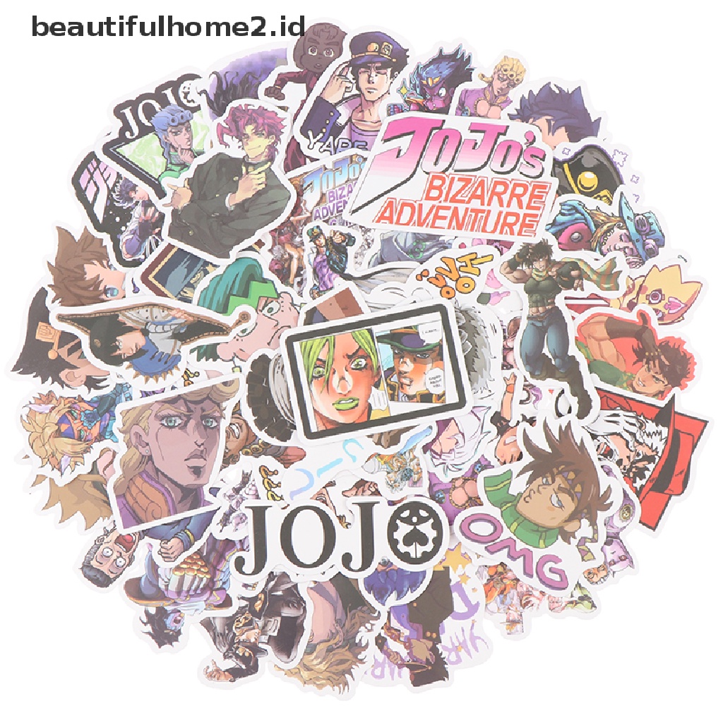 50 Pcs Stiker Jojos Bizzare Adventure Untuk Sepeda Motor Laptop Skateboard