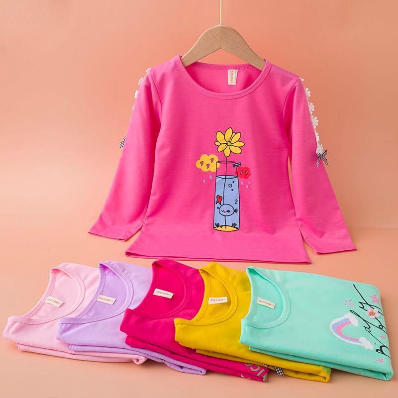 Baju Kaos Anak Lengan Panjang BUNGA