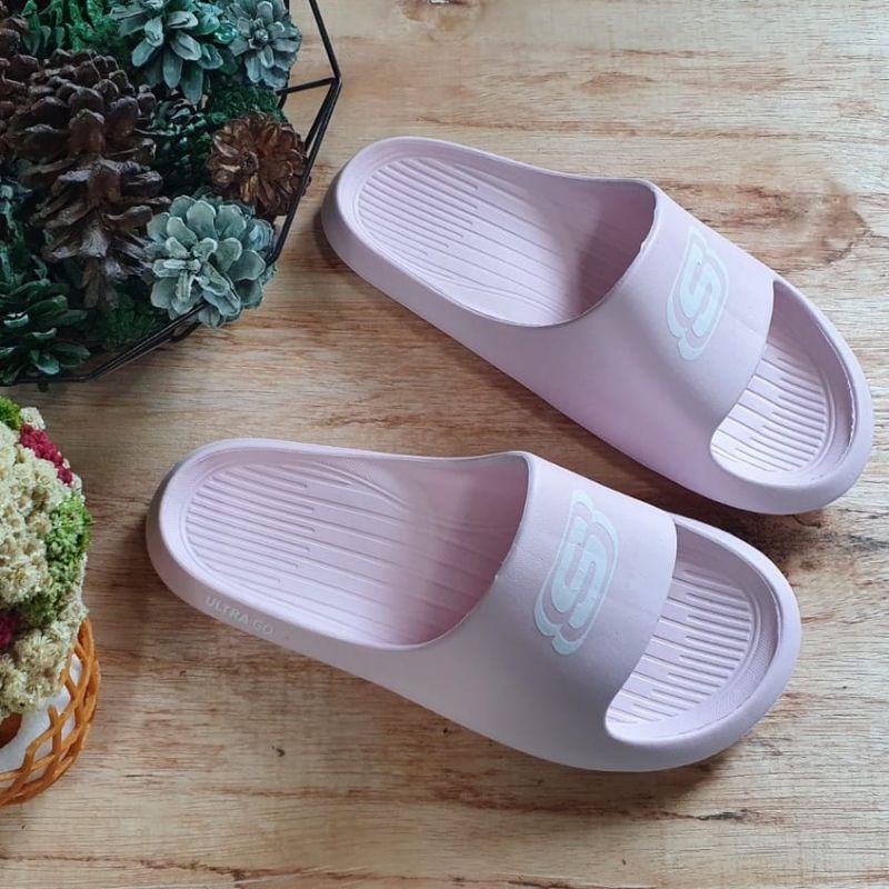 Sandal Wanita Slop Skechers Sendal Cewek Anti Slip