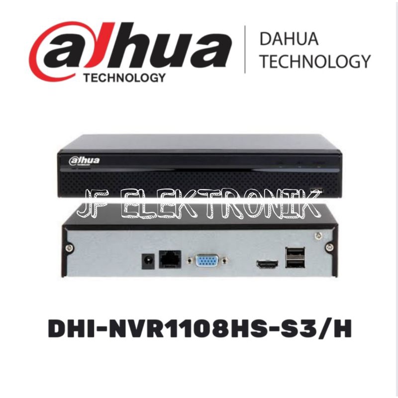 NVR Dahua 8 Channel DHI-NVR1108HS-S3/H Non PoE Original Garansi Resmi Dahua