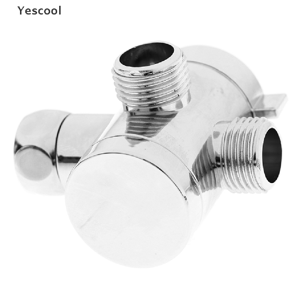 Yescool 1/2 Inch Shower Arm Mounted Diverter Three Way T-adapter Valve For Shower Head .