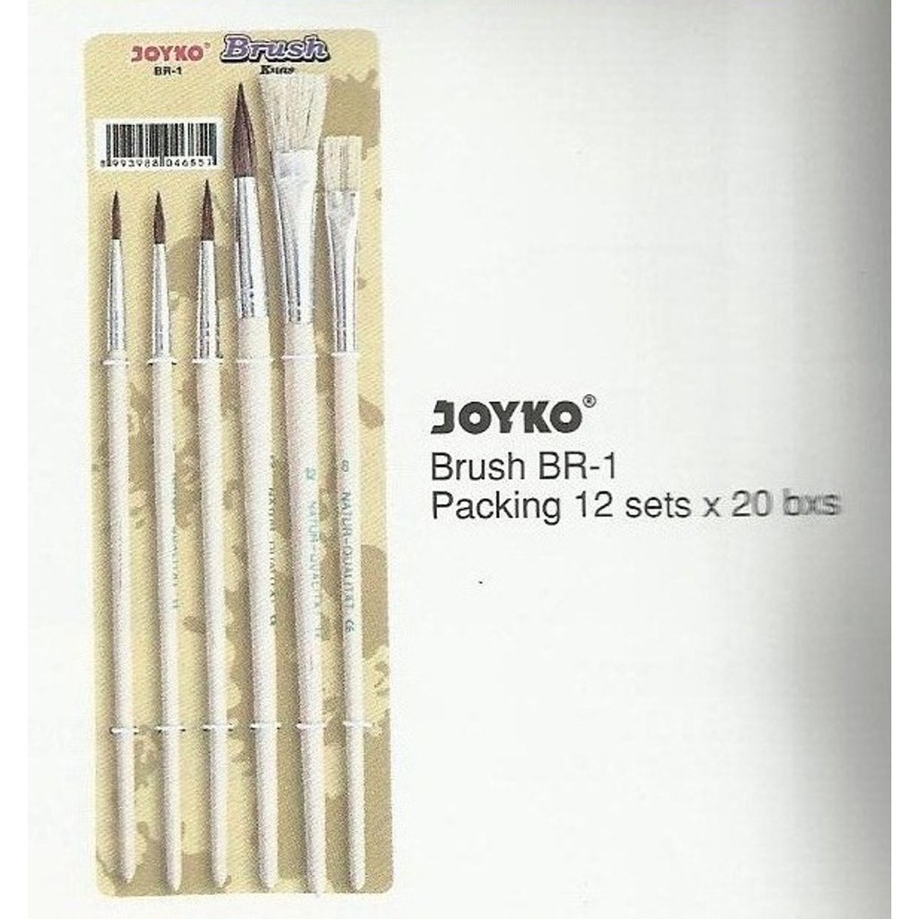 TERMURAH !! JOYKO BRUSH SET 6 BR-1 / KUAS LUKIS SET 6 - KUAS CAT AIR JOYKO SET 6 - TERLARIS