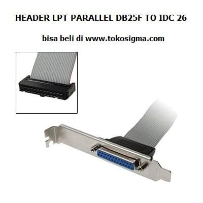 HEADER PARALLEL LPT PRINTER DB25 PORT FEMALE to MOBO 26 PIN IDC SOCKET