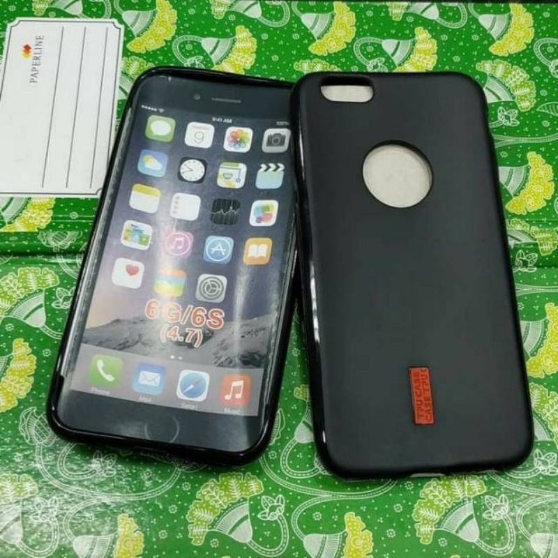 IPHONE 6 / 6G / 6S softcase silikon karet hitam mantul murah meriah