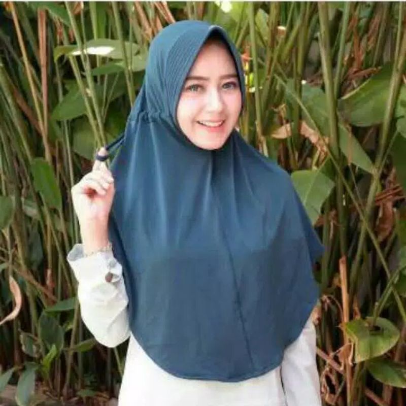 KERUDUNG SERUT SIZE L TALI IKAT BELAKANG JERSY PREMIUM