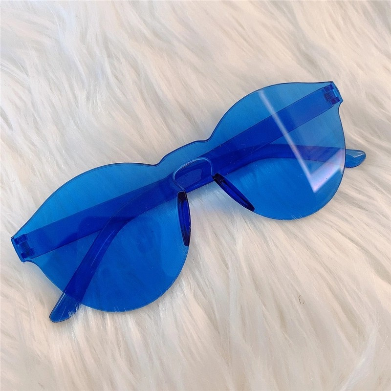 Tiktok Retro Shades Sunglasses Cool Beach Summer Shades Cat Eye Aesthetic Glasses For Women Blue Collection