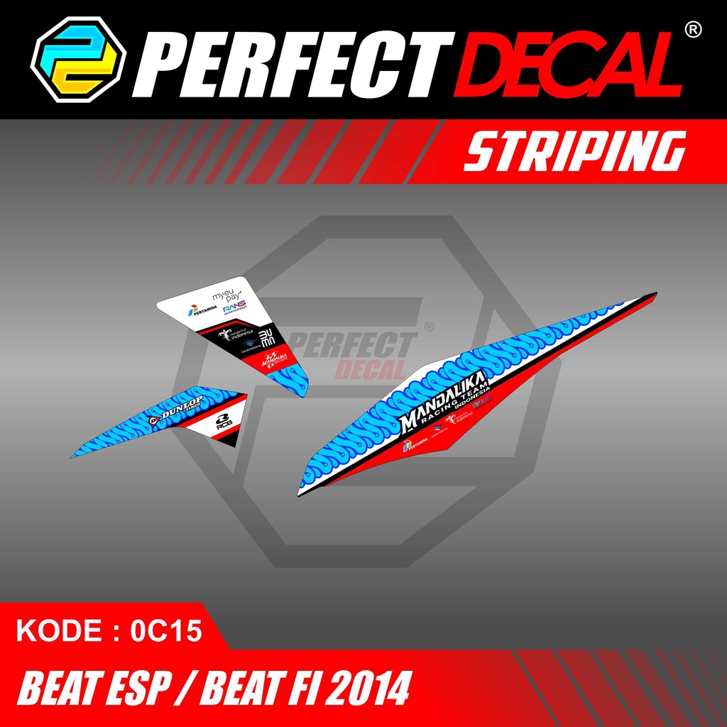 Stiker Striping Motor HONDA BEAT FI 2013 - 2015 Sticker Variasi List BEAT FI 110CC MANDALIKA LIVERY