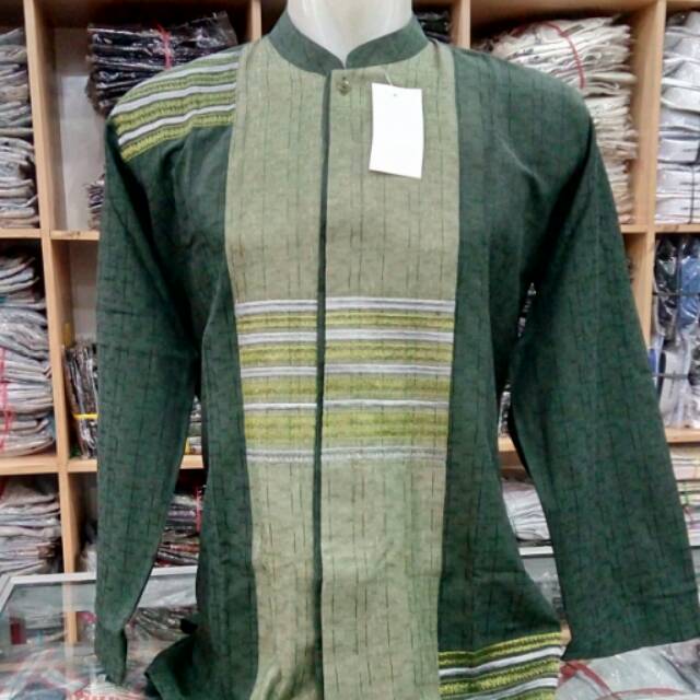 Jual Baju Koko Pakaian Muslim Motif Kotak Bordir Shopee Indonesia