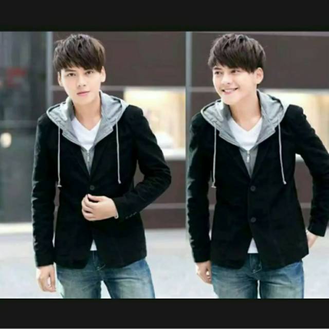 Jas blazer hoodie jas blazer hoodie hitam