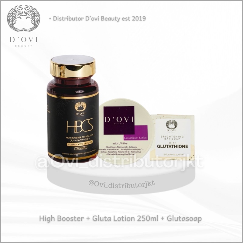 Paket High Booster + Gluta Lotion + Glutasoap D’ovi Beauty Oviskin Ovibeauty Ovi Beauty Whitening Lo