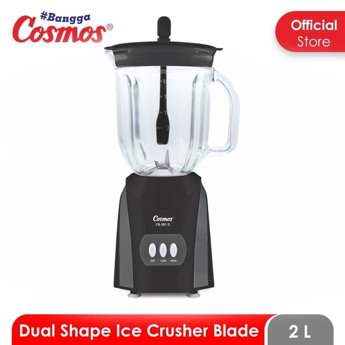 COSMOS Blender Kaca 2 Liter 2 tabung CB 281 G - Garansi Resmi 1 Tahun