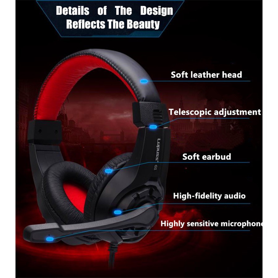 headset gaming lupus G1 headphone for hp pc original free splitter U